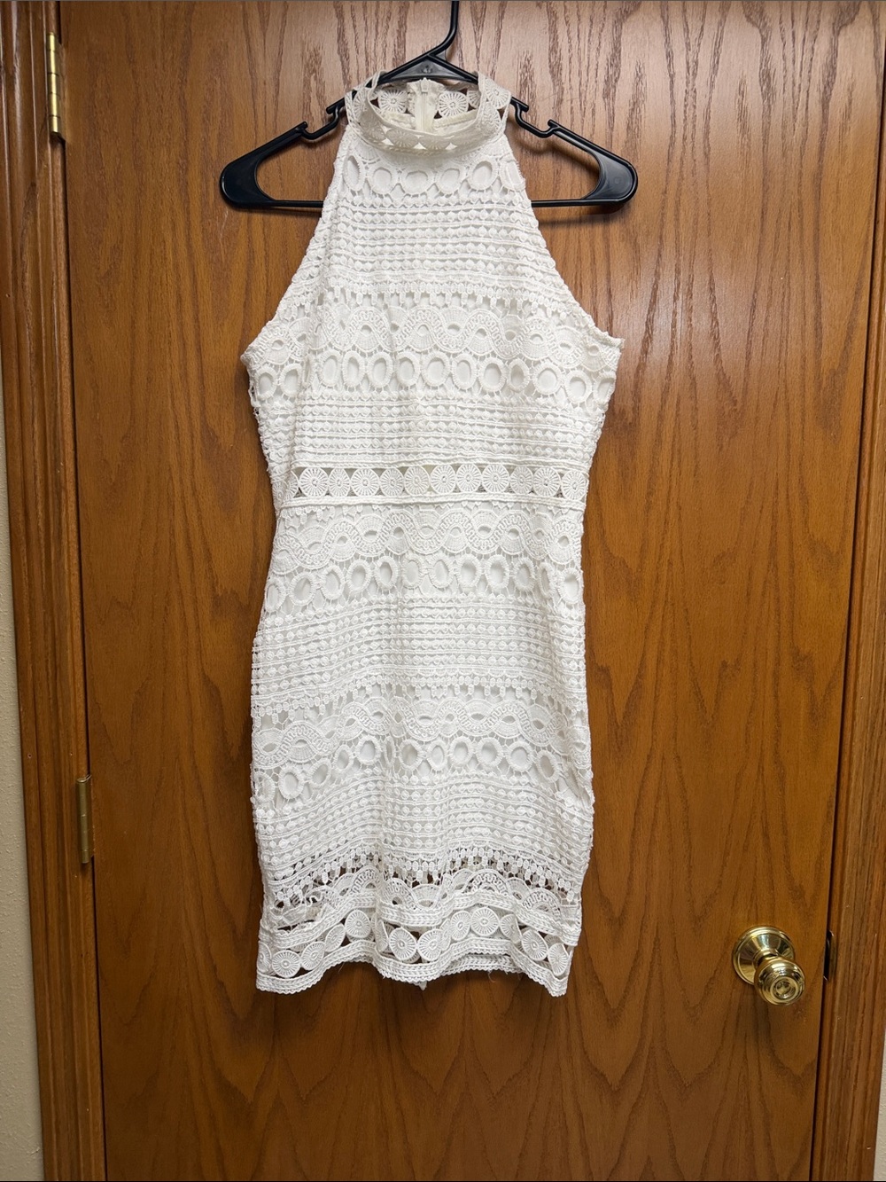 White Halter Mini Dress